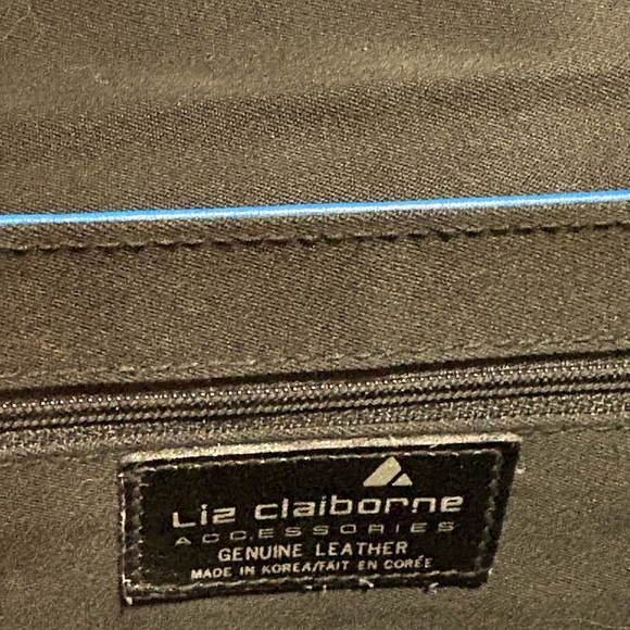 Liz Claiborne Blue Leather Messenger Shoulder Bag - Picture 10 of 10